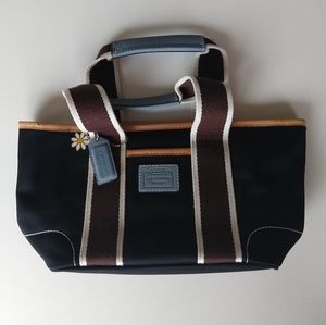 COACH black nylon leather trim small purse